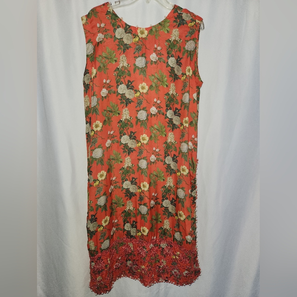 Khaadi Floral Sleeveless Dress  With Pearls Size 16 #elegant #unique #feminine